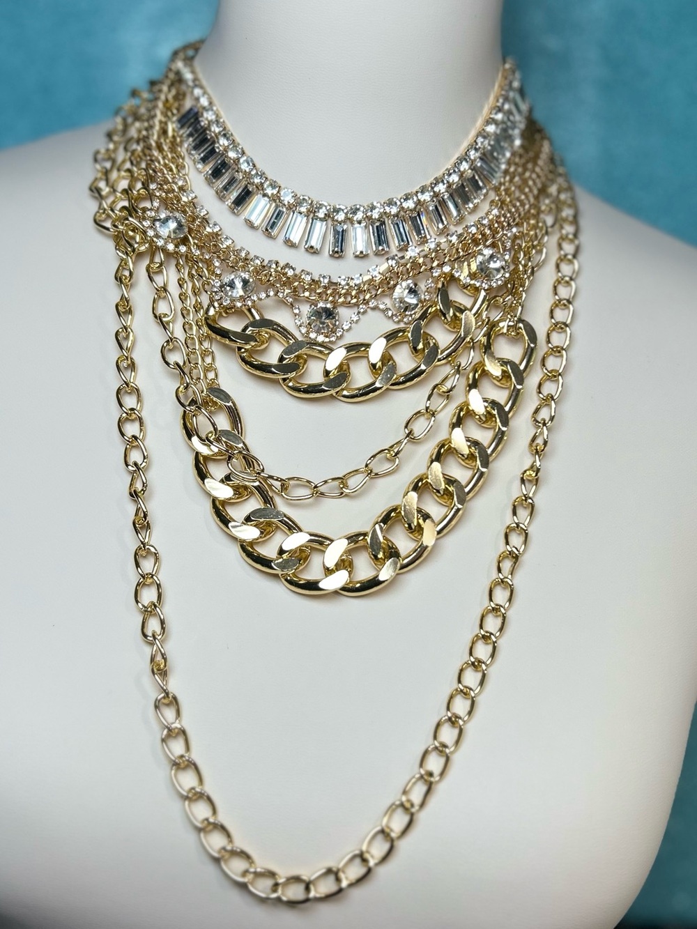 Necklace Multi-Layer Statement Necklace Bundle Set